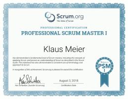 SCRUM Master I Zertifikat (scrum.org)